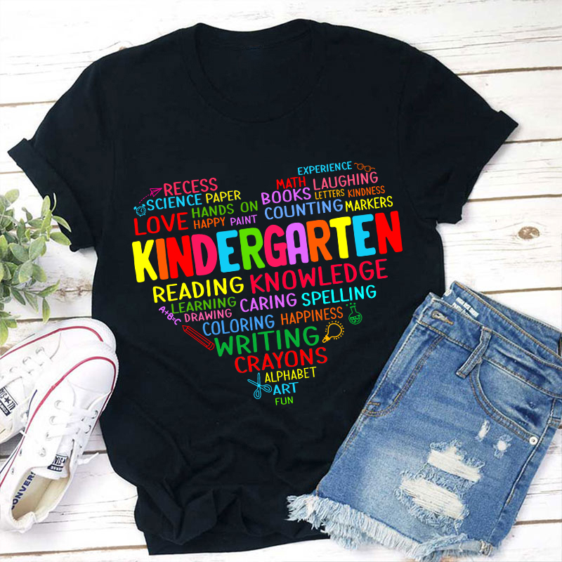 Personalized Grade Reading Knowledge Heart Shape Teacher T-Shirt