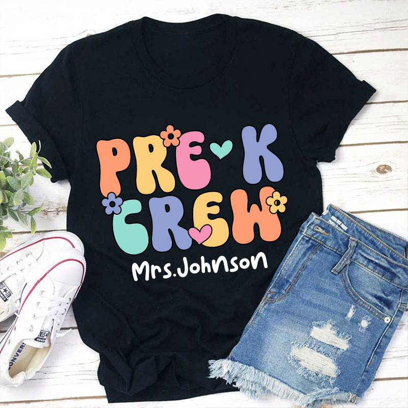 Personalized Grade And Name Crew Teacher T-Shirt