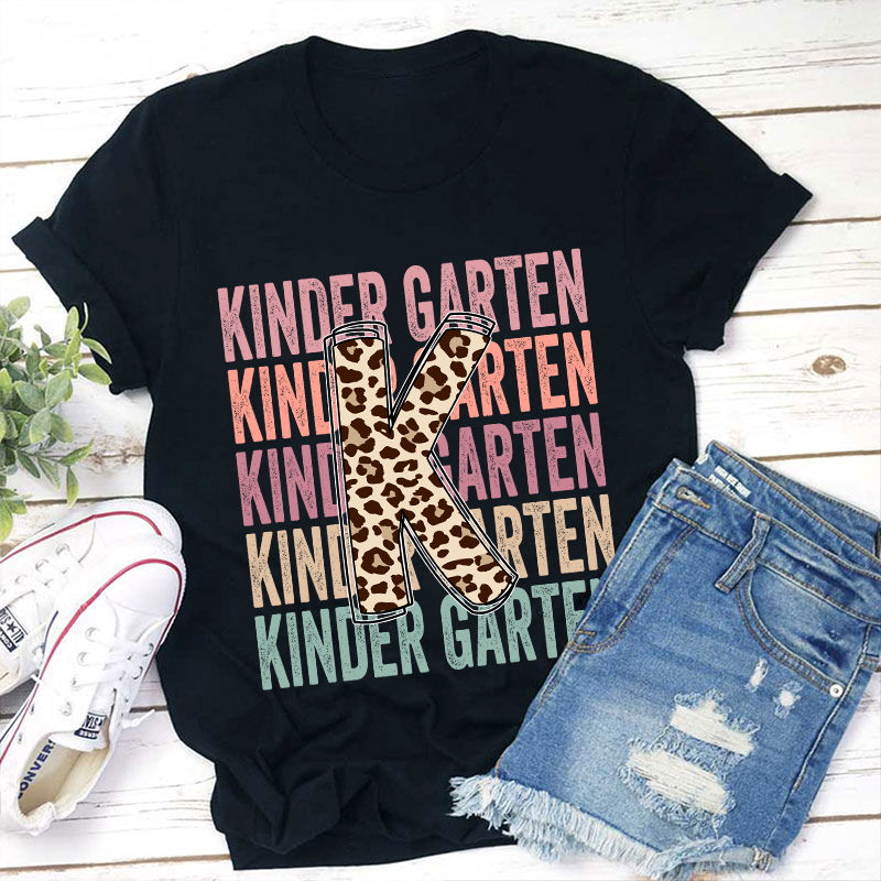 Personalized Grade Colorful Letters Teacher T-Shirt