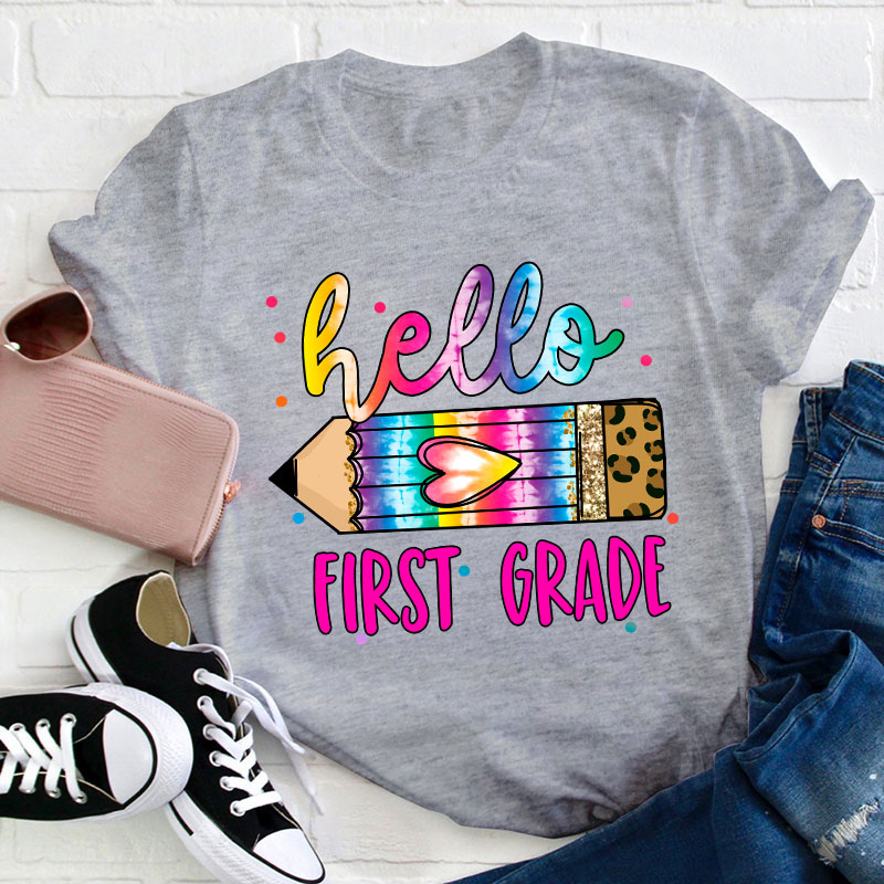 Personalized Grade Hello Teacher T-Shirt