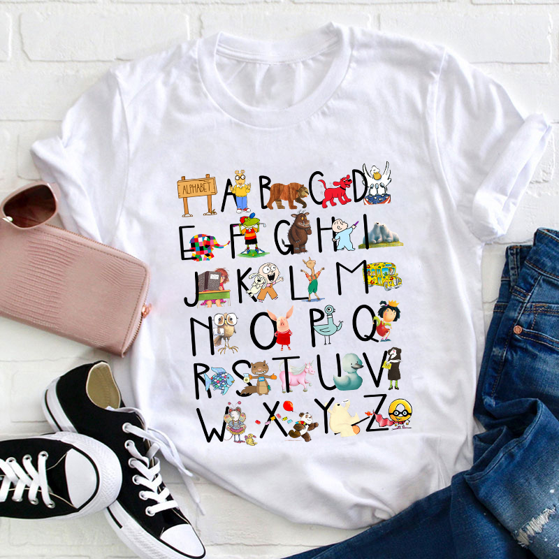 26 Alphabet Animals Teacher T-Shirt