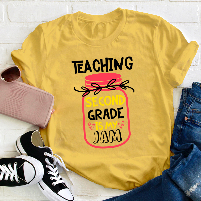 Personalized Grade Teaching Is My Jam Teacher T-Shirt