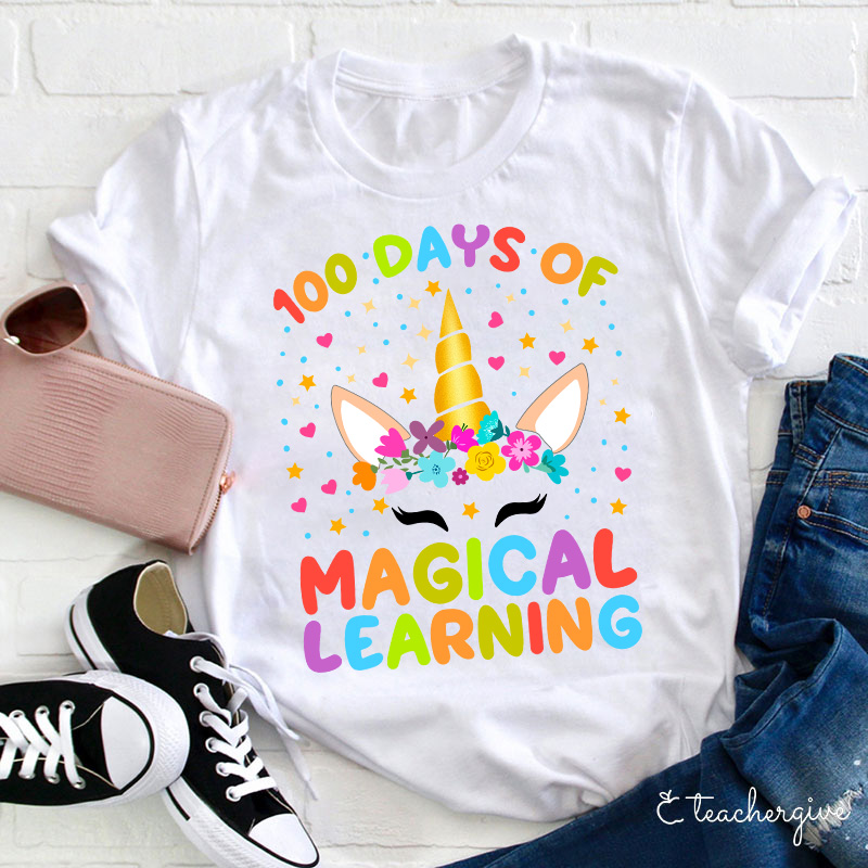 100 Days Of Magical Learning Teacher T-Shirt