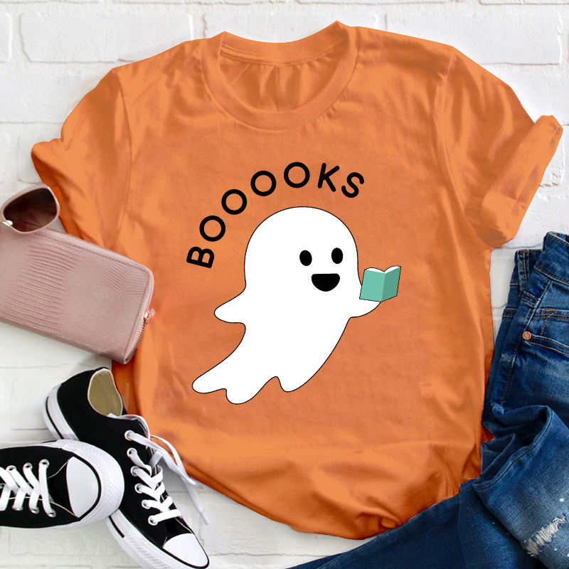 Booooks Happy Halloween Teacher T-Shirt