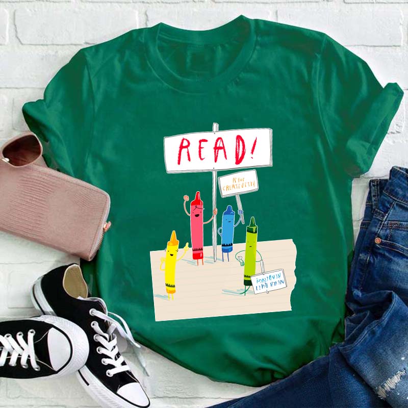 Crayons Call For Reading Teacher T-Shirt