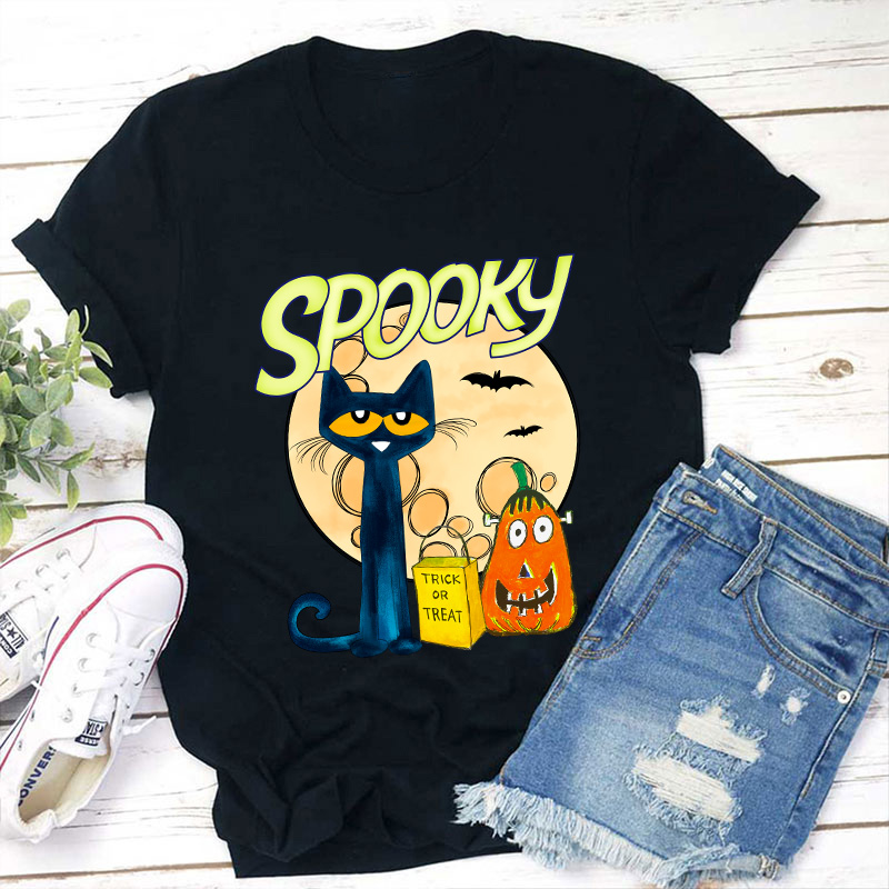 Spooky Cat Teacher T-Shirt