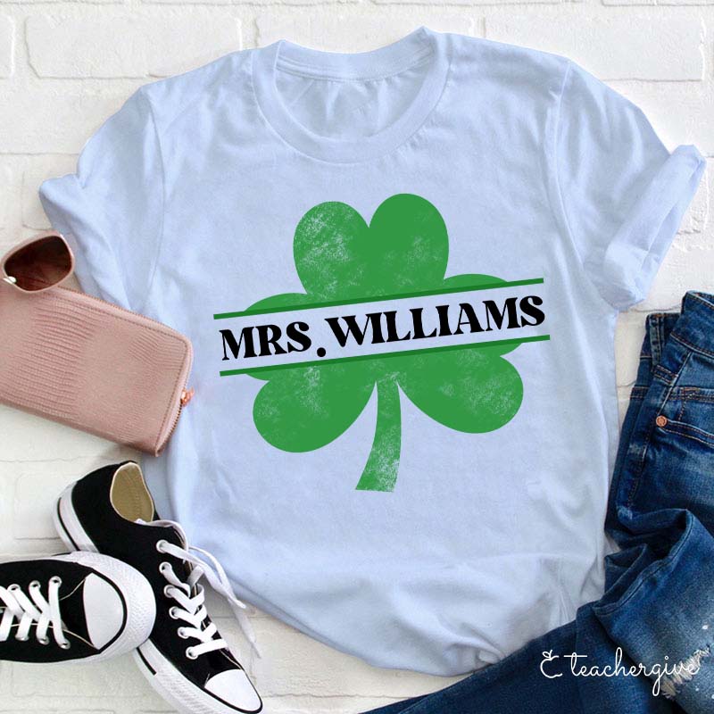 Personalized Clover Teacher T-Shirt