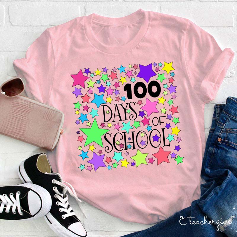 Stars 100 Days Of School Teacher T-Shirt