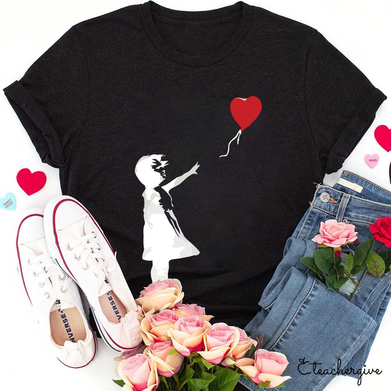 The Girl Whose Balloon Flew Away Teacher T-Shirt