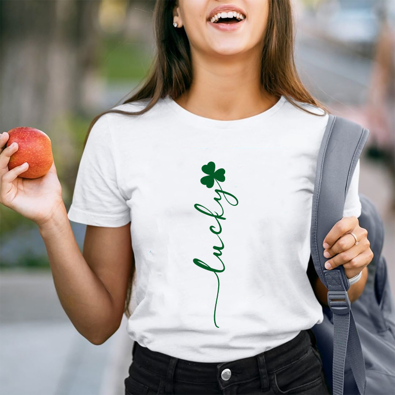 Clover Flower Lucky Stem Teacher T-Shirt