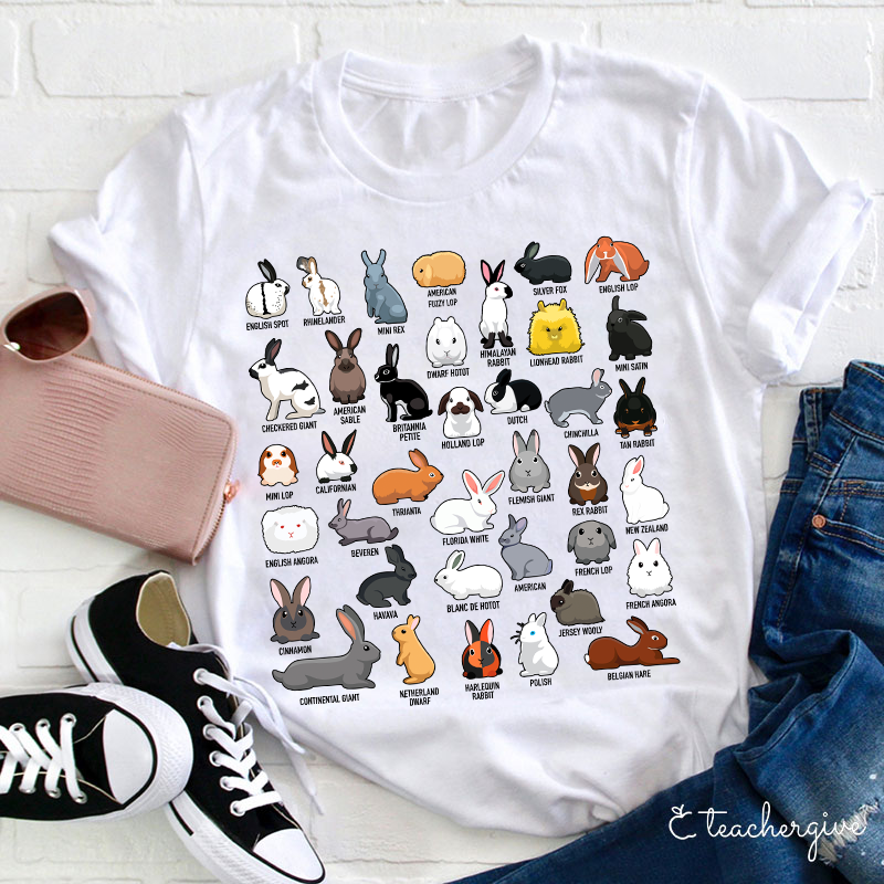 Learn About Various Rabbits Teacher T-Shirt