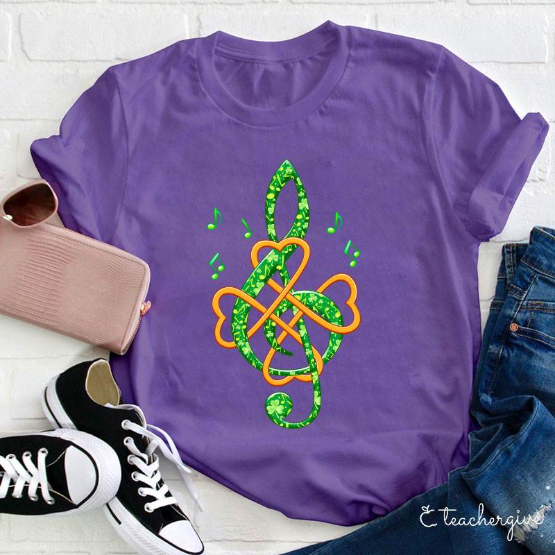 Lucky Musician Note Teacher T-Shirt