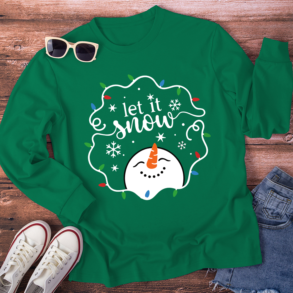 Let It Snow Snowman Teacher Long Sleeve T-Shirt