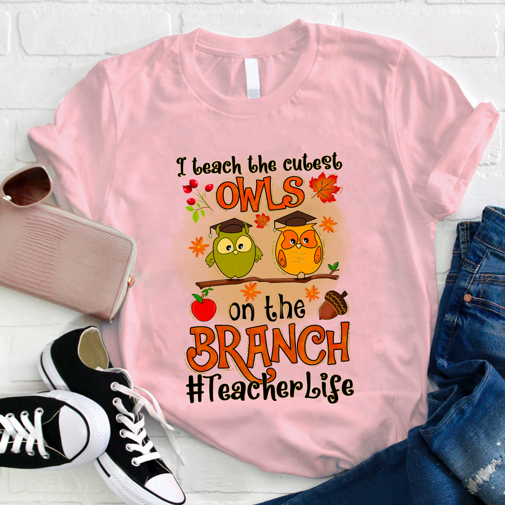 I Teach The Cutest Owls On The Branch Teacher T-Shirt