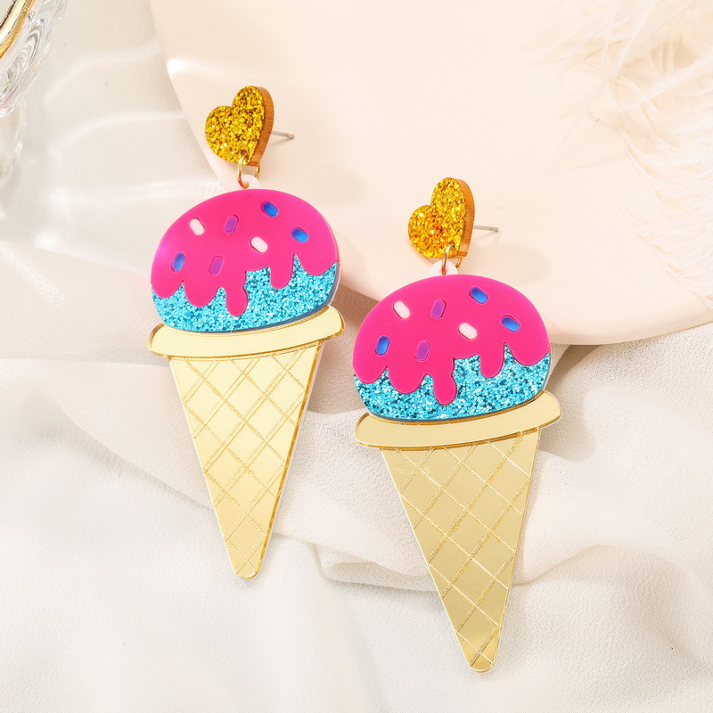 Strawberry Icecream cone  Earrings