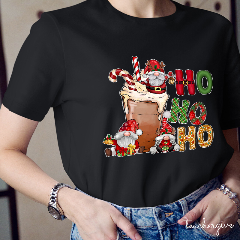 Ho Ho Ho Here Comes The Santa Teacher T-Shirt