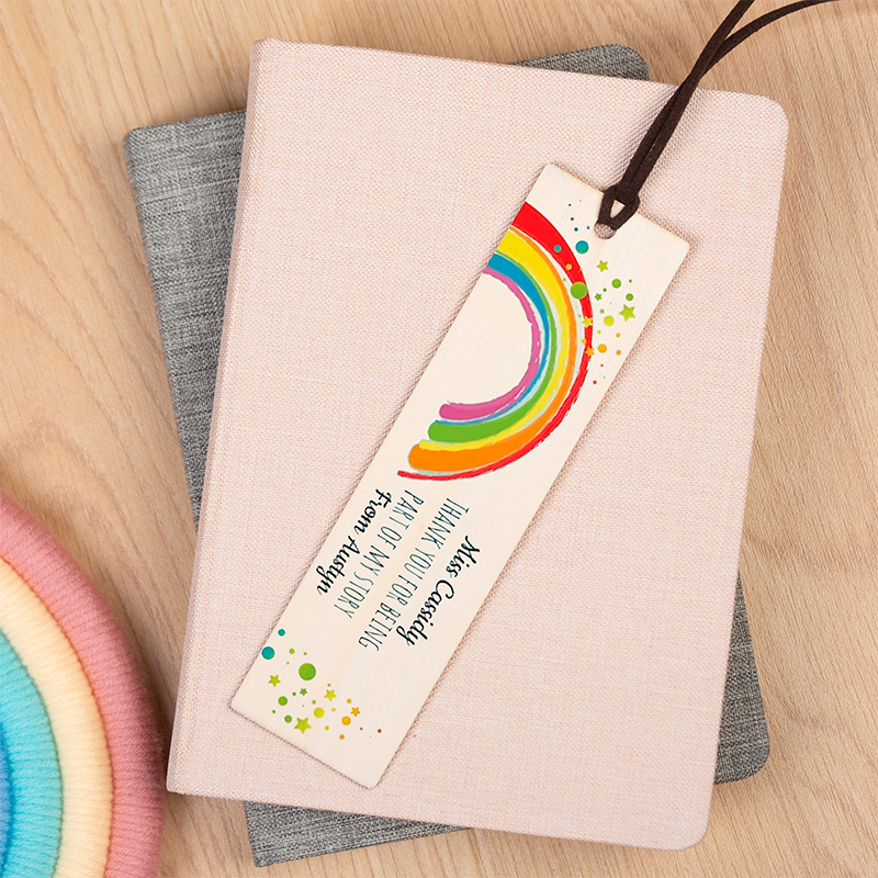 Personalized Thank You For Being Part Of My Story Rainbow Bookmark
