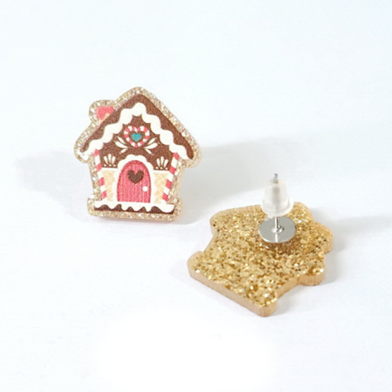 Gingerbread House  Acrylic  Earrings