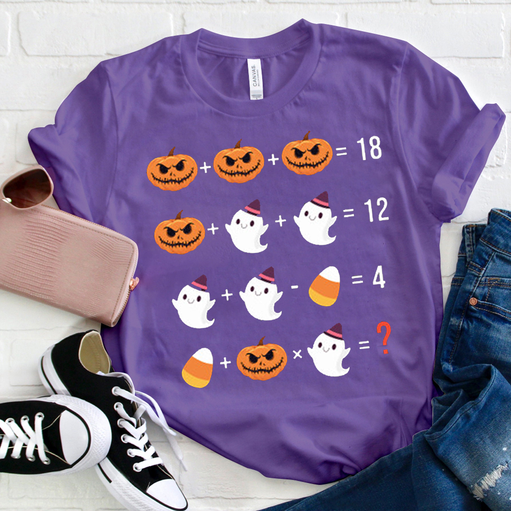 Pumpkin Ghost Candy Corn Mathematics T-Shirt