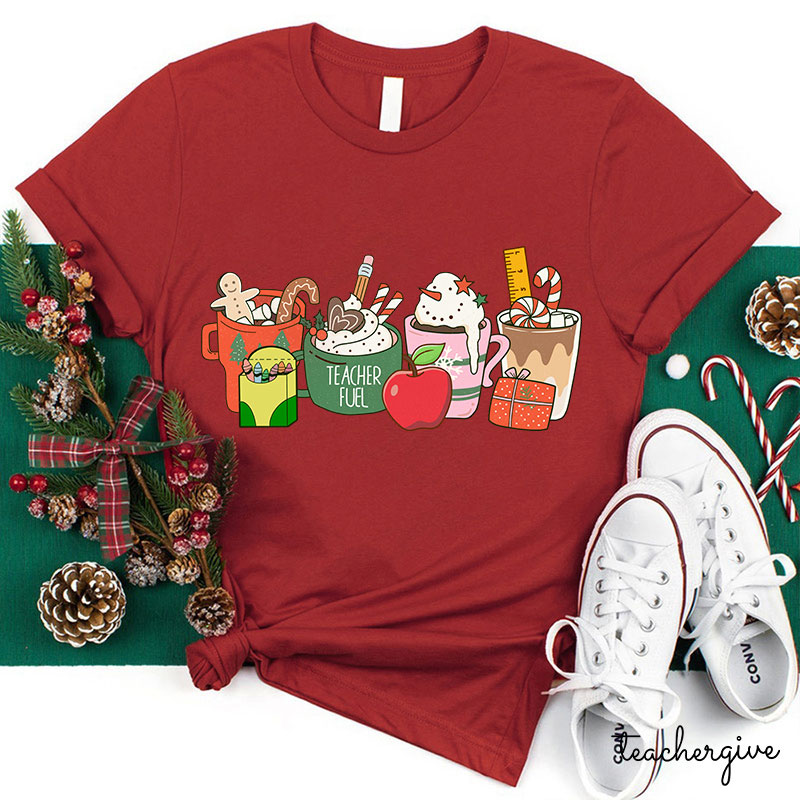 Christmas Vibes Teacher Fuel Teacher T-Shirt