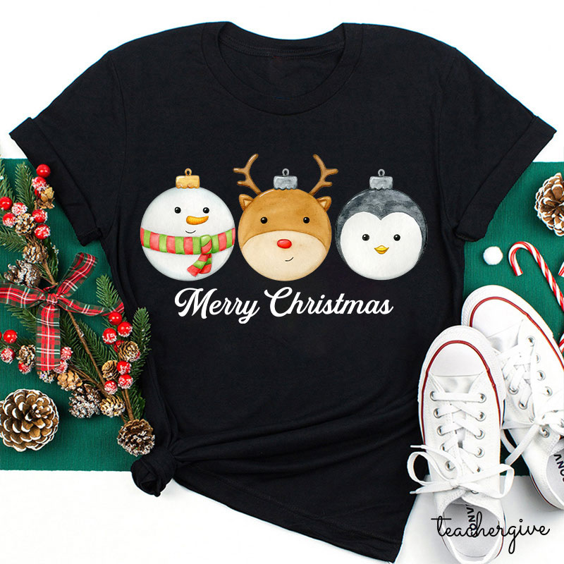 Merry Christmas Friends Together Teacher T-Shirt