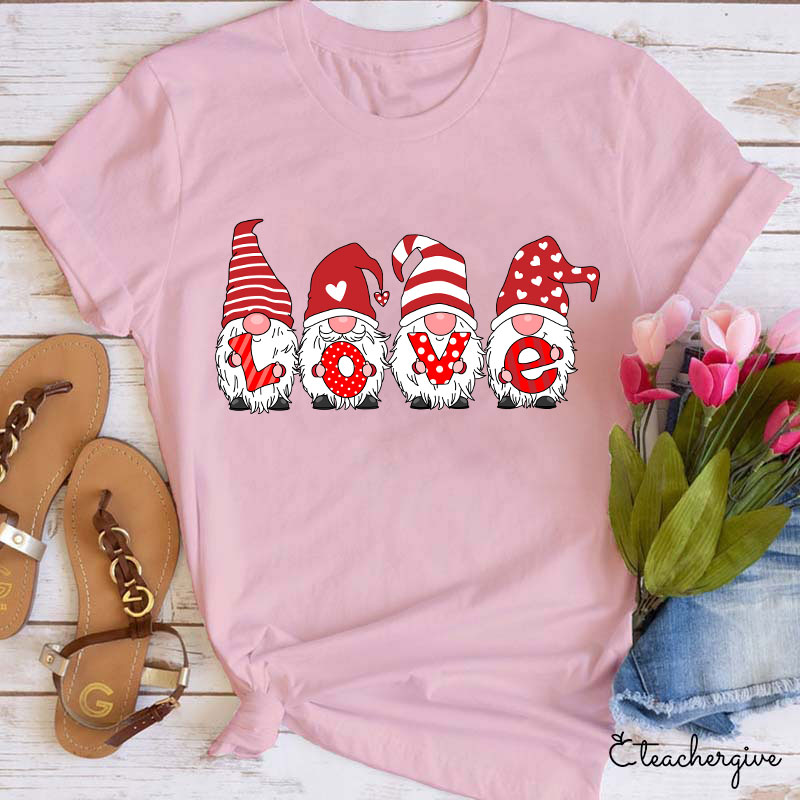 A Heart Full Of Love Gnomes Teacher T-Shirt