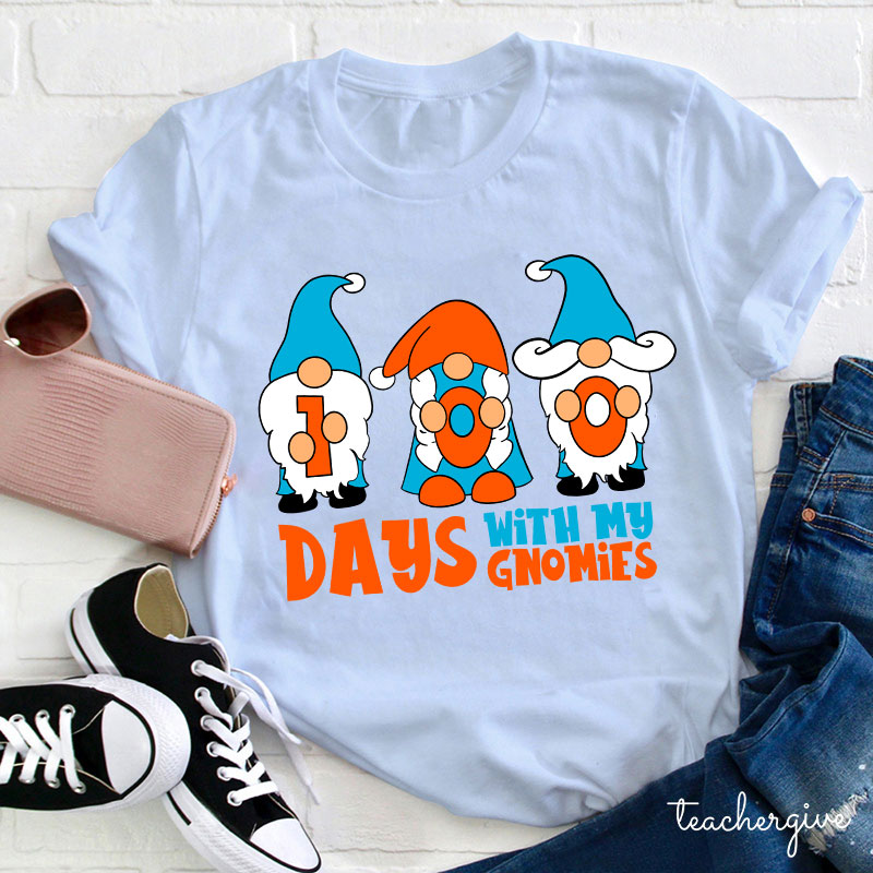 100 Days With My Gnomes Teacher T-Shirt