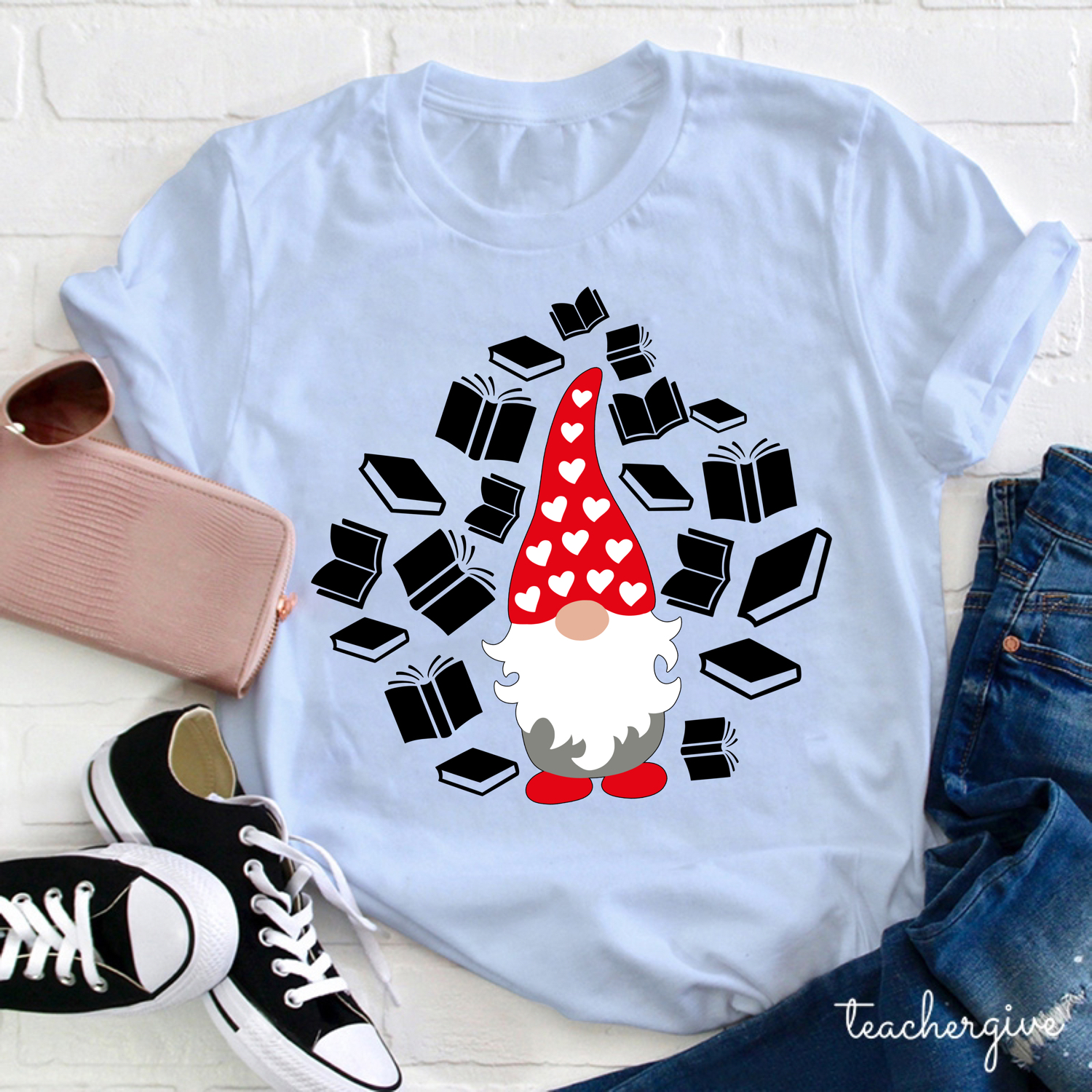 A Bookholic Gnomes Teacher T-Shirt