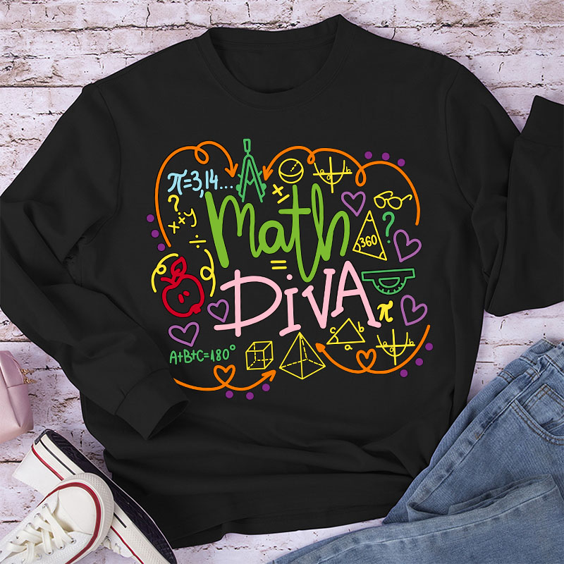 Math Diva Mathematical Symbol Long Sleeve T-Shirt