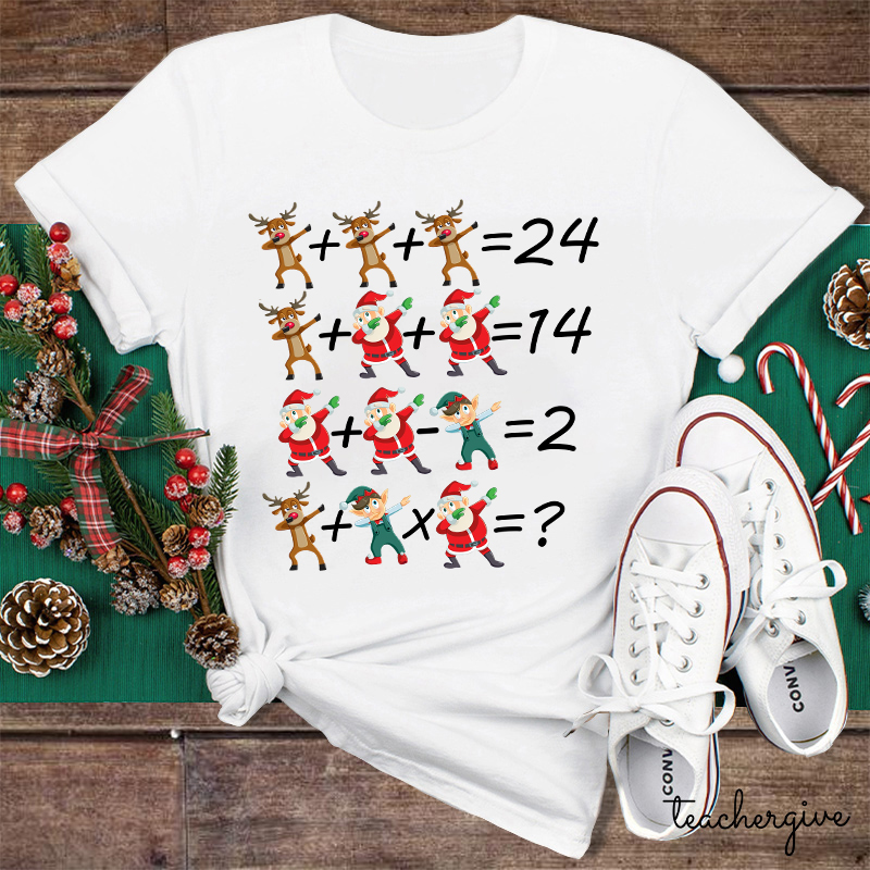 Christmas Vibes Mathematics Teacher T-Shirt
