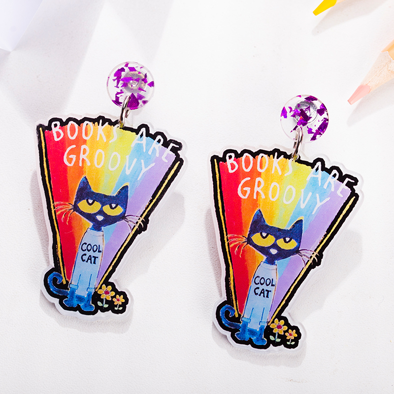 Colorful Cat Acrylic Earrings