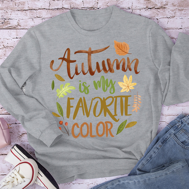 Autumn Is My Favorite Color Teacher Long Sleeve T-Shirt