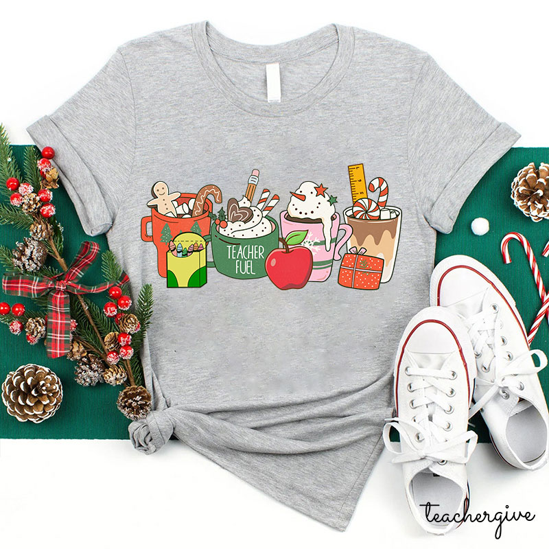 Christmas Vibes Teacher Fuel Teacher T-Shirt