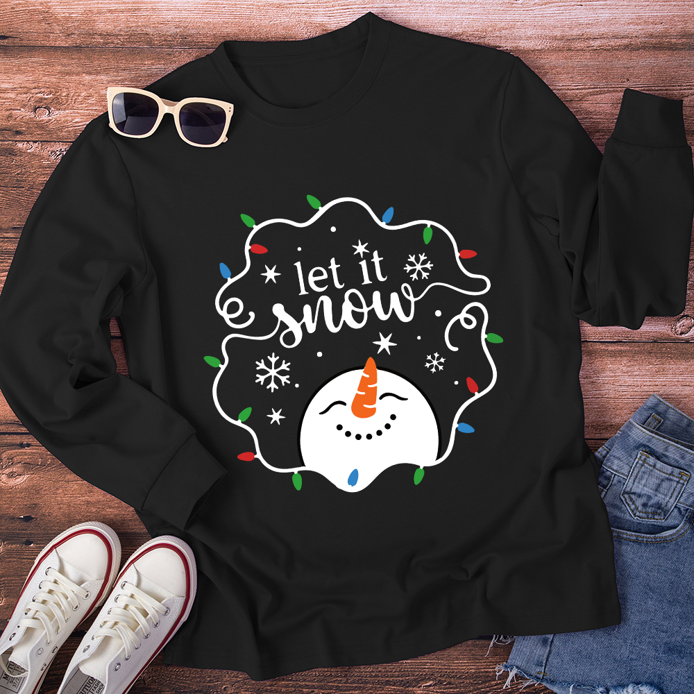 Let It Snow Snowman Teacher Long Sleeve T-Shirt
