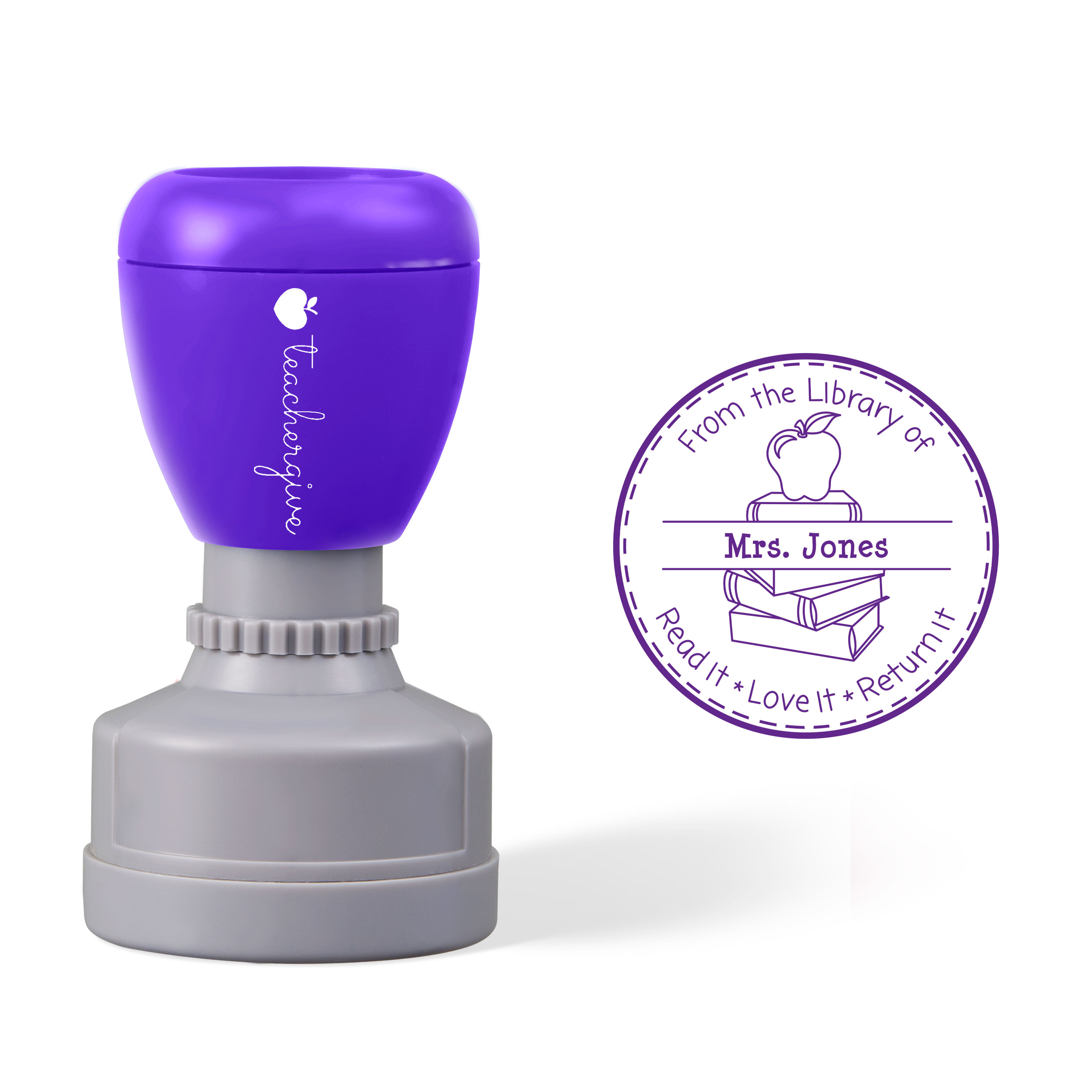 Personalized Name From The Library Of Read Love Return It Teacher Stamp
