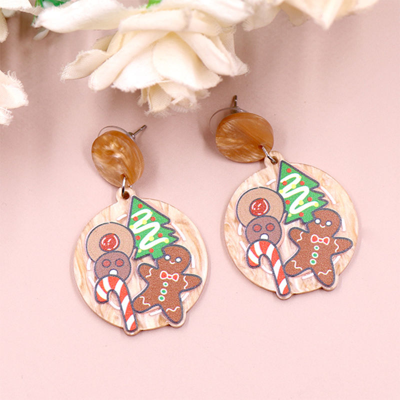 Christmas Cookies And Candy Cane Acrylic Earrings