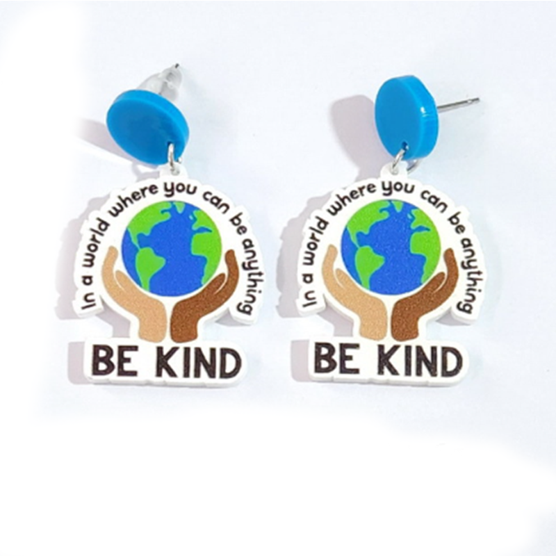 Be Kind To The Earth  Acrylic Earrings