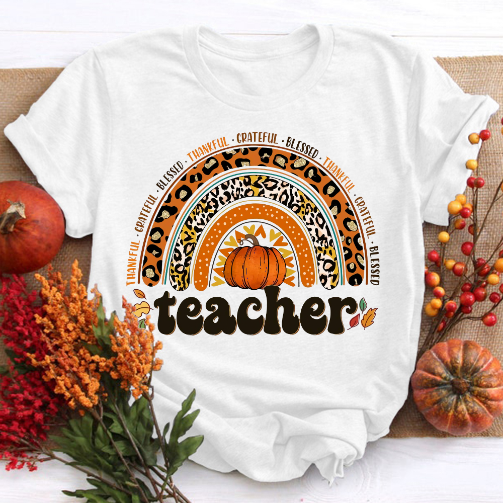 Shining Pumpkin Teacher T-Shirt
