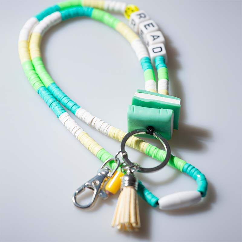 Read Letter Colorful Stripes Smile  Lanyard