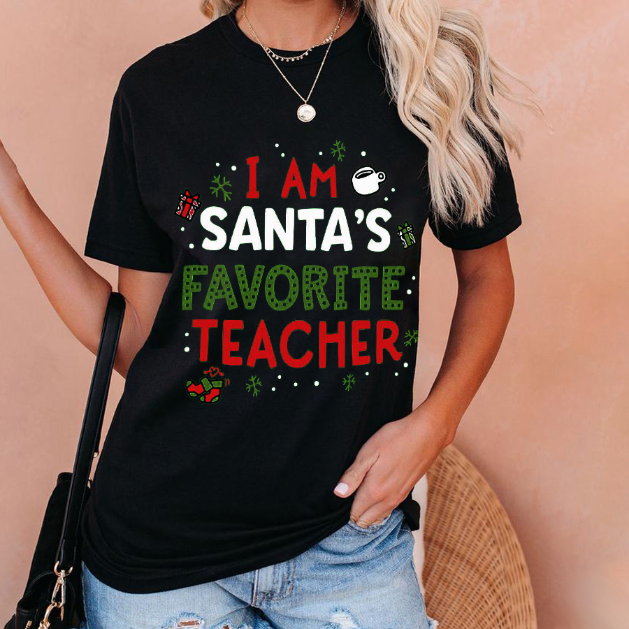 I Am Santa's Favorite Teacher T-Shirt