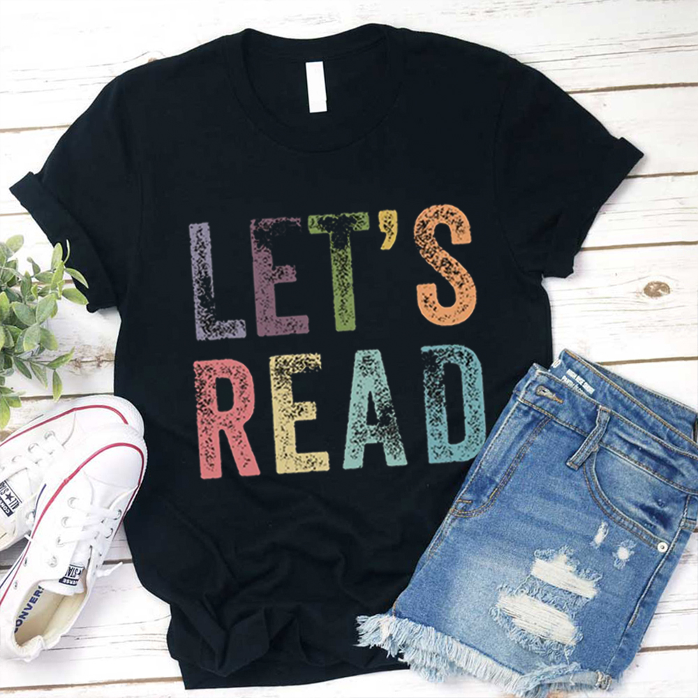 Retro Style Let's Read Teacher T-Shirt