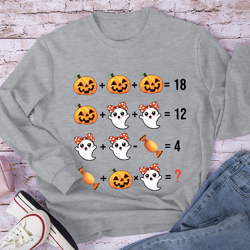 Pumpkin Ghost Mathematics Long Sleeve T-Shirt