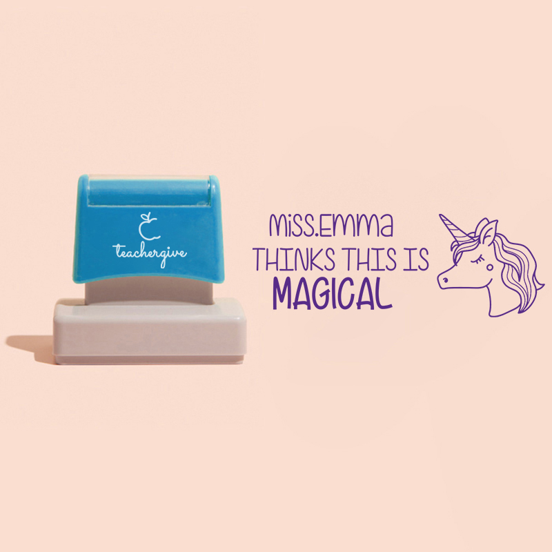 Personalized Teacher Thanks This Is Magical Rectangle Stamp