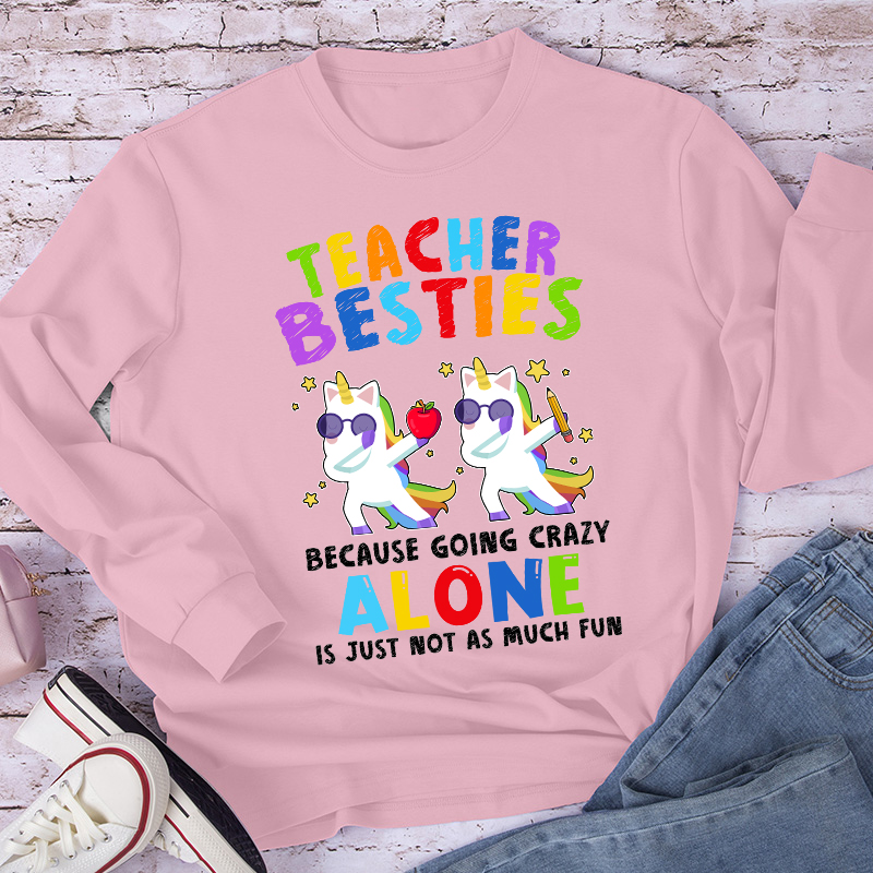 Unicorn Teacher Besties Teacher Long Sleeve T-Shirt