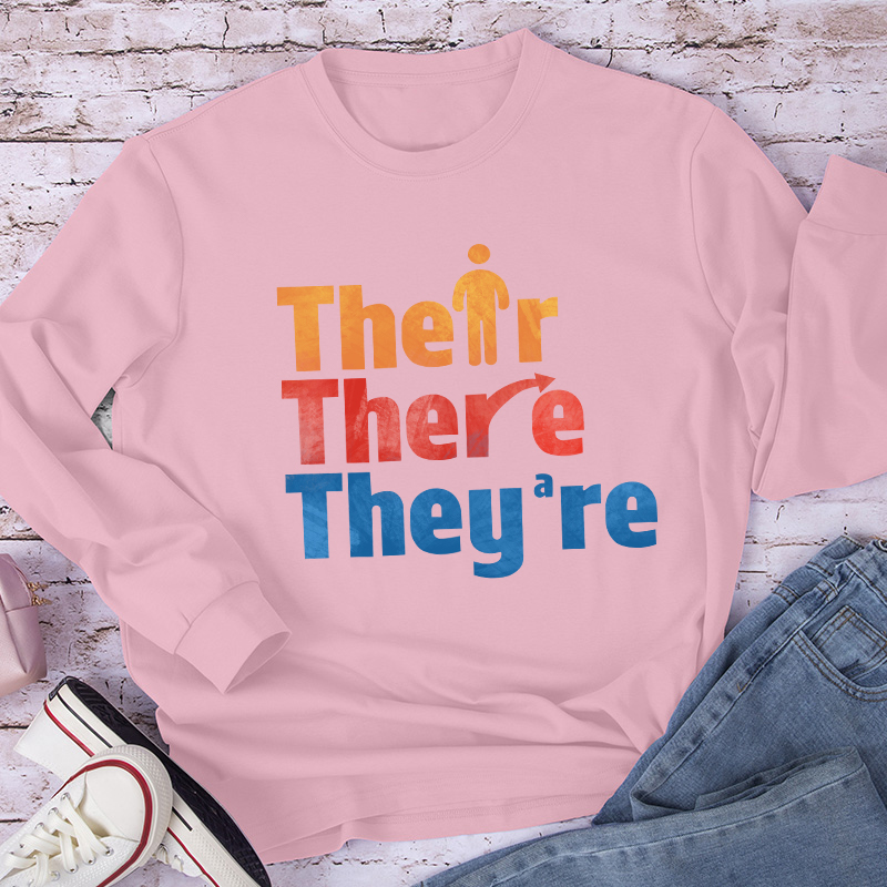 Their There They're Teacher Long Sleeve T-Shirt