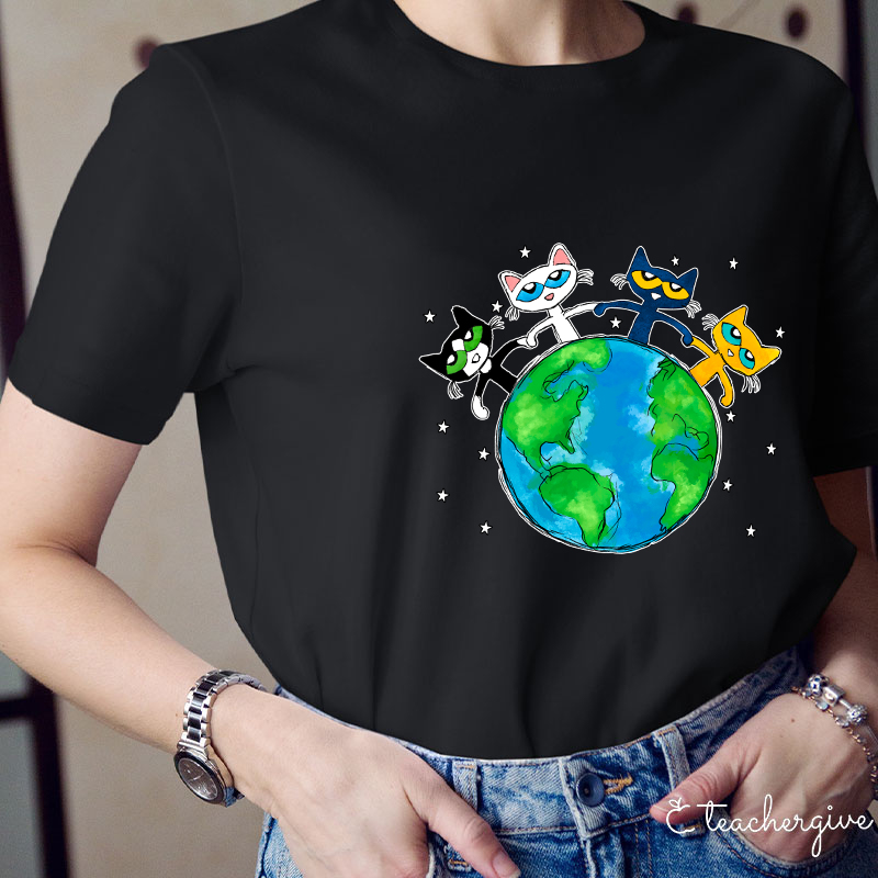 Diversity Pete The Cat Teacher T-Shirt