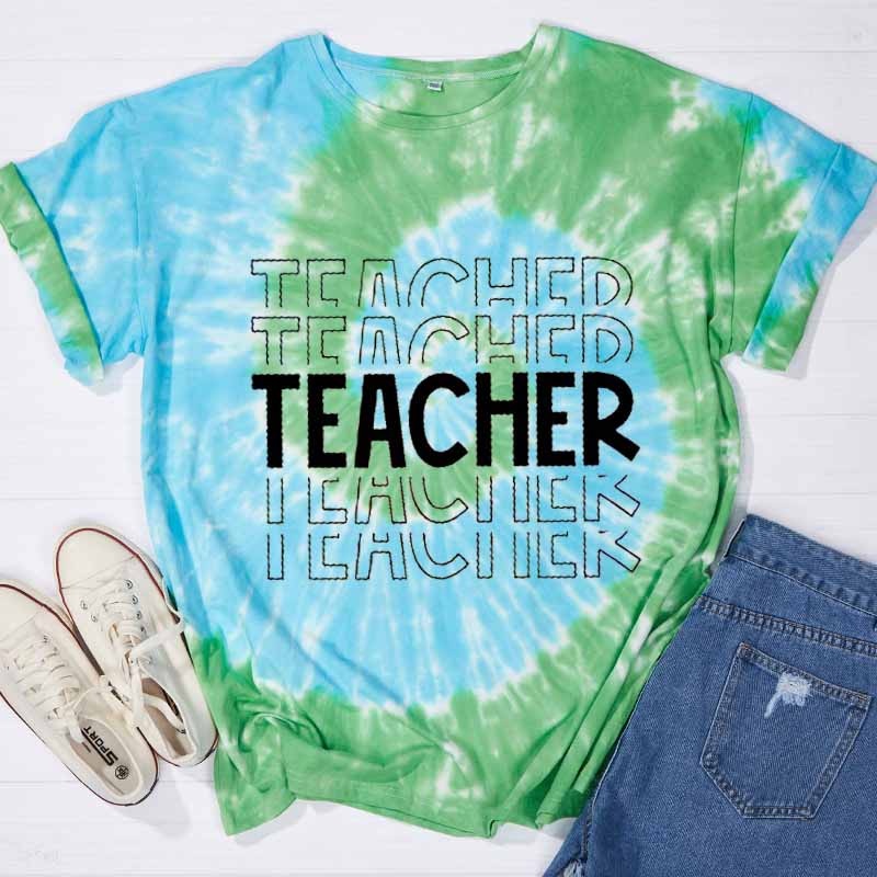 Teacher Letters Teacher Tie-dye T-Shirt