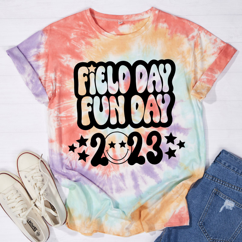 Field Day Fun Day Teacher Tie-dye T-Shirt