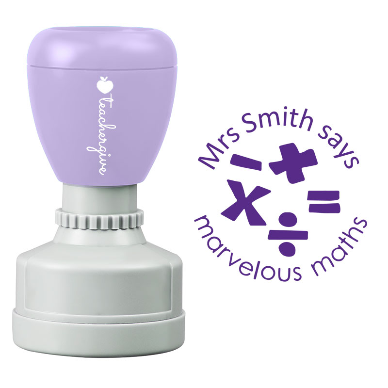 Personalized Teacher Says Marvelous Maths Stamp