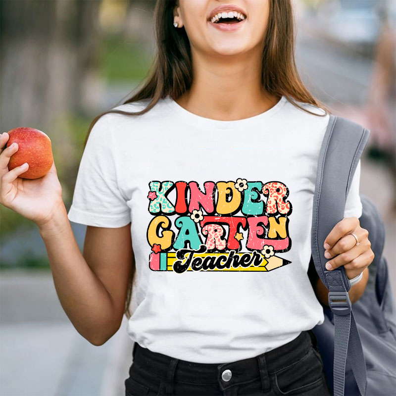 Personalized First Grade Teacher Tiny Flower T-Shirt